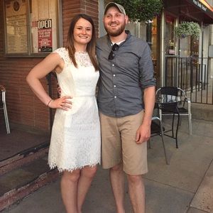 White lace shoshanna dress